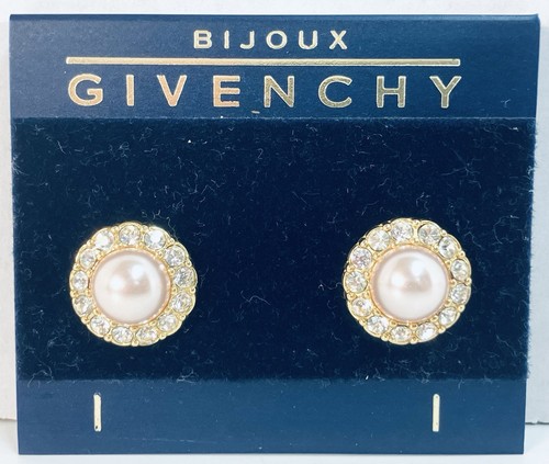 BIJOUX GIVENCHY Vintage Faux Pearl Clip Earrings ~ Brand New! - Picture 6 of 6