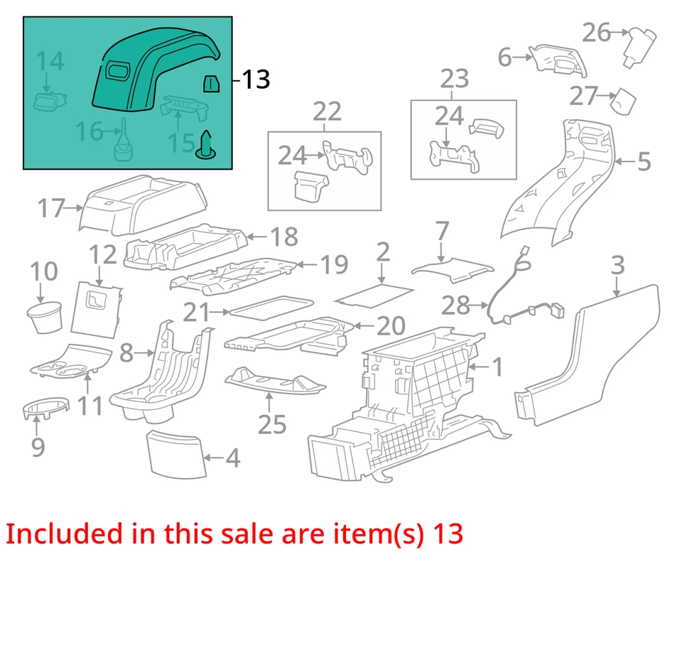 Se adapta a GMC Chevrolet Acadia 2008-2012 reposabrazos transversal 25988047 - nuevo OEM Foto 3 de 4