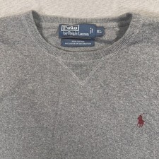 Vintage Polo Ralph Lauren Sweater Mens XL Gray Crewneck Pullover 100 Cotton