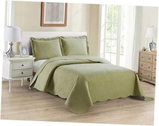 3pc King/Cal King Over Size Luxury Embossed Bedspread Set Light Weight Solid