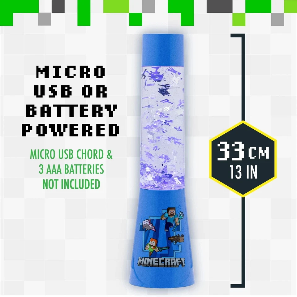 Lâmpada de fluxo oficial Minecraft luz noturna paladone ideia de presente lâmpada de lava de Natal - Imagem 4 de 4
