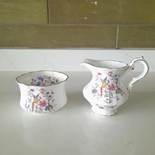 Hammersly bird of paradise milk creamer and sugar bowl