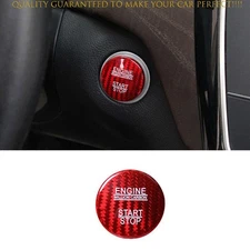 For Benz GLE GLS Red Carbon Fiber One-Button Start Switch Cover Trim 2016-2019
