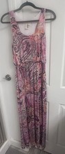 Francesca’s Birdcage Label Maxi Dress Women Medium Pink Paisley Sleeveless