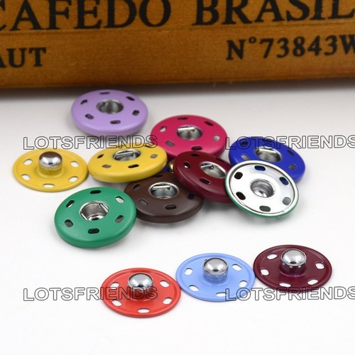 Metal Snap Fasteners Press Stud Clothes Sew Buttons 12.5 15 17 19 21 23 25mm DIY - Picture 7 of 11