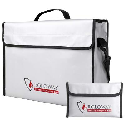 Fireproof Document & Money Bags Large Fireproof & Water Resistant Bag 15 x 12...