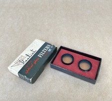STEREO REALIST TYPE  F  COATED OPTICAL GLASS FILTERS W/ BOX, VINTAGE