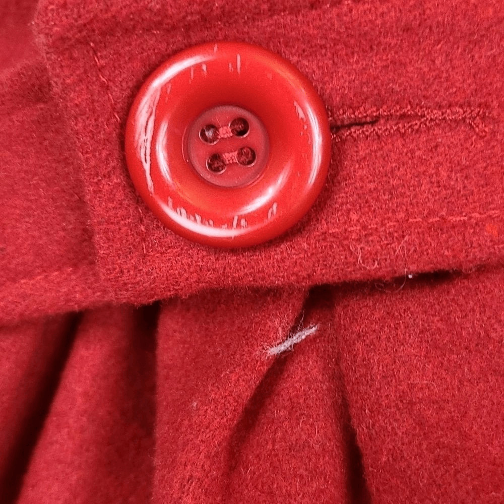Vtg Ruby Rose Red double breasted Wool Peacoat Pr… - image 4