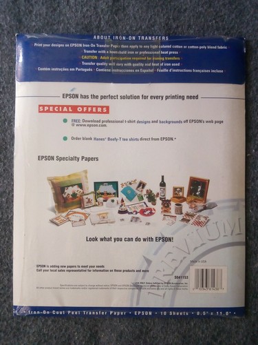 Epson Iron-on Cool Peel Transfer Paper 