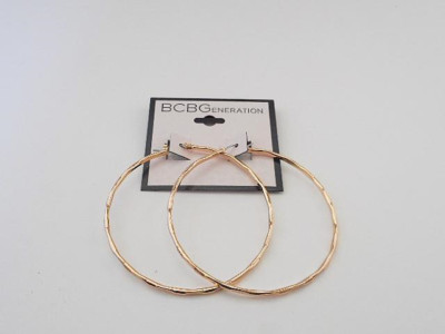BCBGeneration Large Gold Tone Hoop Earrings - New