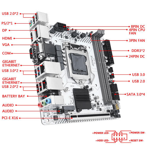 Płyta główna H97 GAMING LGA 1150 Obsługa 2 * DDR3 RAM NVME WIFI M.2 z VGA HDMI DP - Zdjęcie 4 z 22