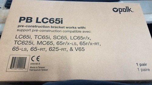 POLK PB LC65I PRE-CONSTRUCTION BRACKETS BRAND NEW!! - Afbeelding 2 van 2