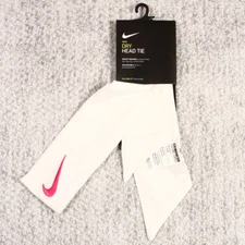 NIKE DRY HEAD TIE HEADBAND WHITE/PINK SWOOSH