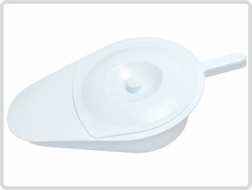 SANI-ALT Stechbecken EXTRA, weiß oval angeschrägt - Bettpfanne Kunststoff mit Deckel