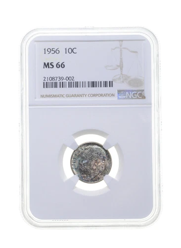 MS66 1956 Roosevelt Dime - Graded NGC Toned *4346