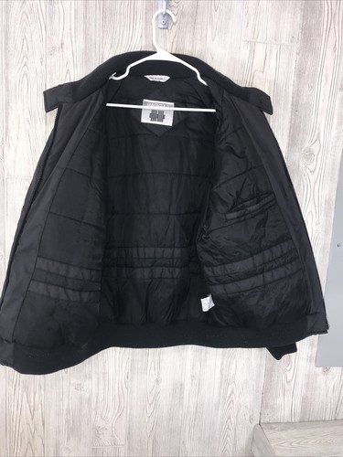 Men’s Haggar Jacket Outdoor Coat Black Large Zipper Button Elastic Waist - Picture 4 of 9