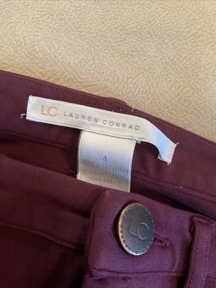 Pantalones de vino elásticos Lauren Conrad 4 estilo jean ajustados Foto 3 de 4