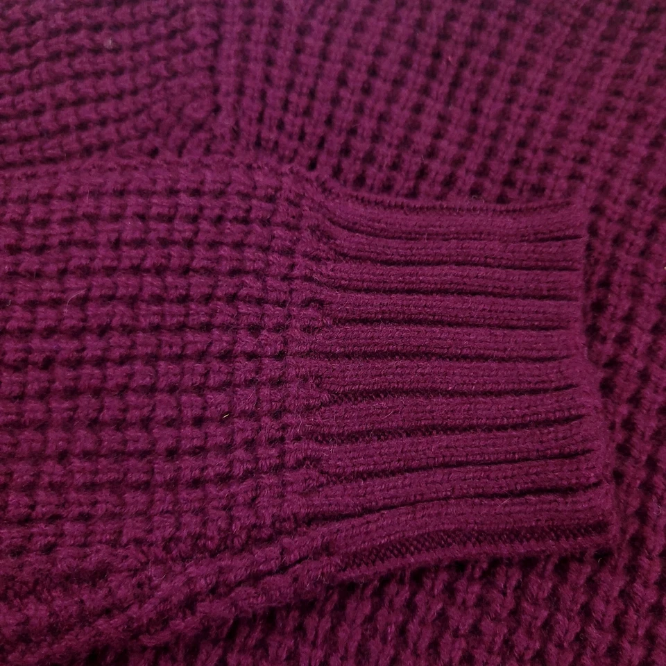 $148 Bloomingdales l Purple Half Zip Mock Neck Textured Sweater Mens Size Small - Image 2 of 4