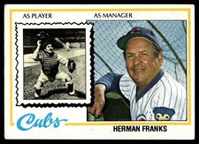 1978 Topps Herman Franks  #234 Chicago Cubs MGR Baseball Card