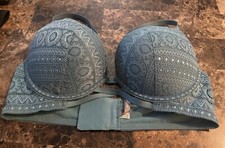 VINTAGE AERIE BRA   34 C. BLUE/ GREEN. NWOTS