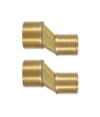 2 x 1/2'' x 3/4'' BSP Exzenter Hahn Reduzierstück Hundebeine 80G / Hahnverbinder