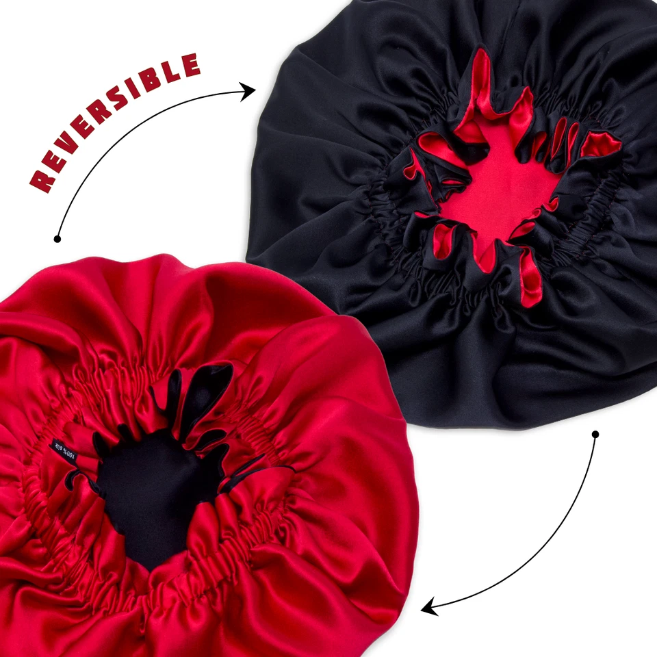 100% Pure Mulberry Silk Reversible Bonnet - Luxurious Hair Protection - Image 2 of 4
