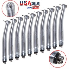 10 Pcs USA Dental High Speed Turbine Handpiece Push 4Hole Fit NSK PANA MAX CE