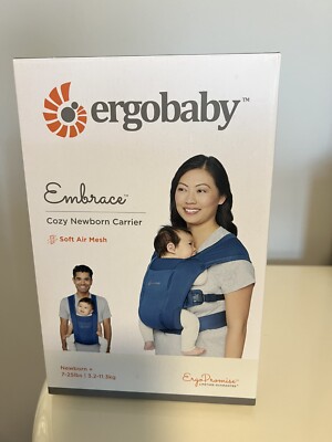 Ergobaby Embrace Cozy Newborn Essentials Baby Carrier Wrap, Soft Air Mesh, Blue