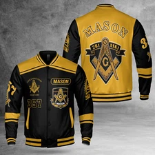 Custom Name Freemason 357 AB1 Ask1 Mason 3D Baseball Jacket S-5XL