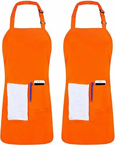 Adjustable Bib Apron (2-Pack) Water Oil Resistant Chef Aprons Utopia Kitchen