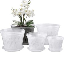 1/5PCS Clear Plastic Orchid Pots With Holes Clear Flower Pot Succulents Plant