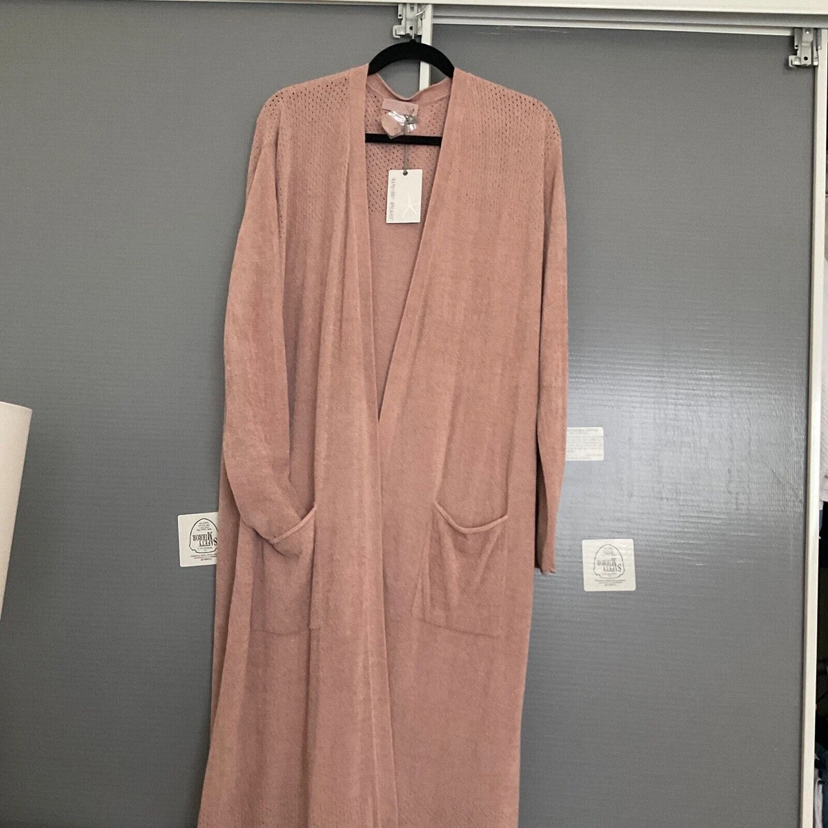 Barefoot Dreams CozyChic Ultra Lite, Open Stitch Long Cardi, Clay, XL