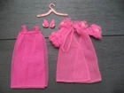 Dreamy Pink # 1857 Nightgown Robe Slippers Hot Pink - 1968-69 Mod Vintage Barbie