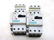 LOT OF 2 SIEMENS 3RV1011-0AA10 MOTOR STARTER 0,11-0,16A 600V 2,1A W/ 3RV1915-5A