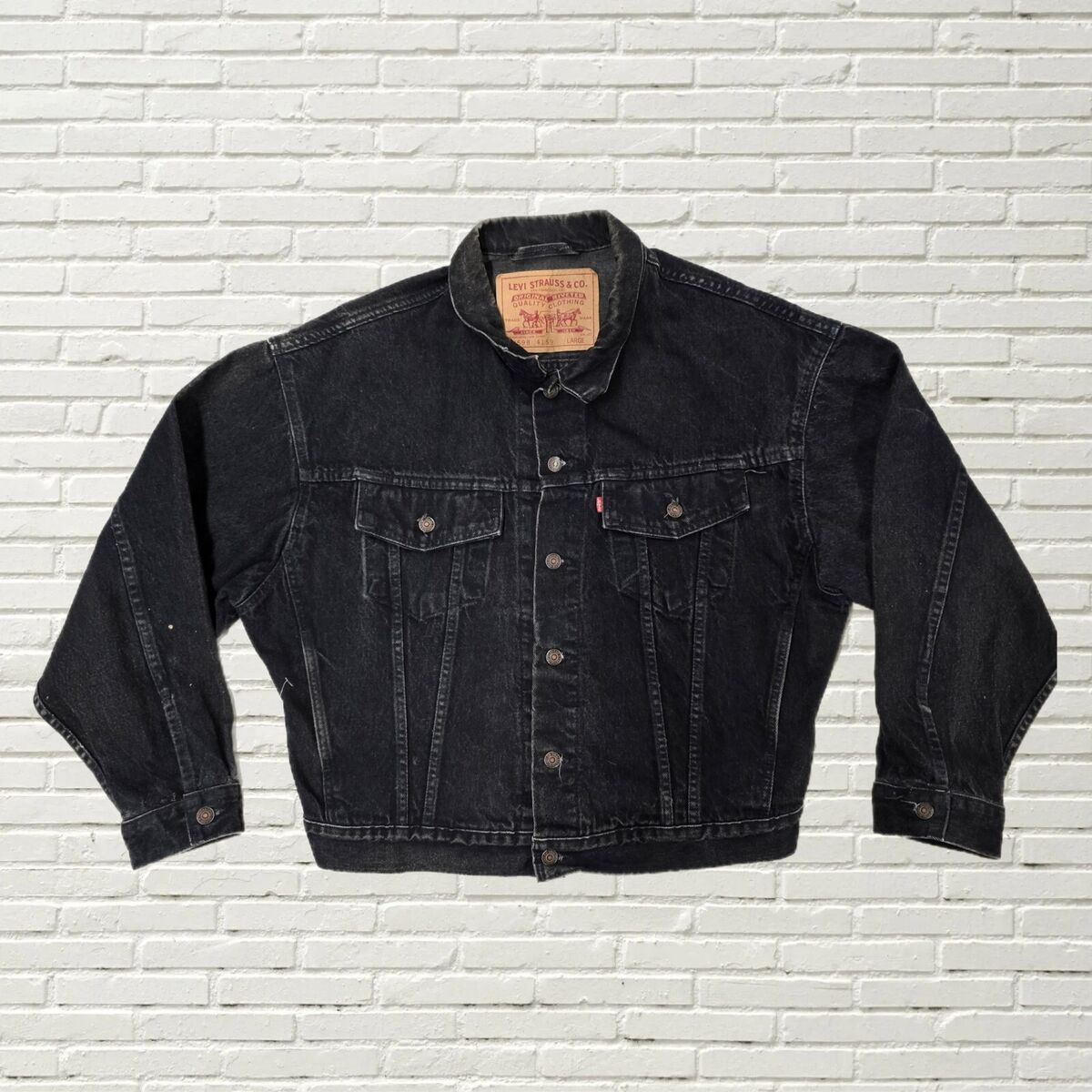 Vintage Levi Strauss Black Denim Trucker Jacket USA Made Vintage Levi Strauss Black Denim Trucker Jacket USA Made