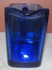 Vintage Hazel Atlas Cobalt Blue Chevron Creamer And Sugar Bowl Set Art Deco — photo 3
