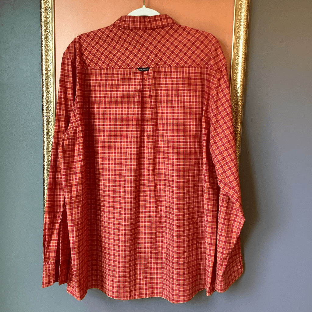 Rocawear Orange Checked Button Down - image 6