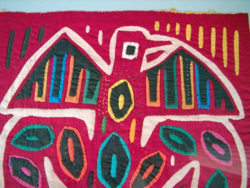 FRAMED 15.5" BY 15.5" TRADITIONAL MOLA PANAMA CUNA (KUNA) NATIVE HAND STITCH - Picture 3 of 9