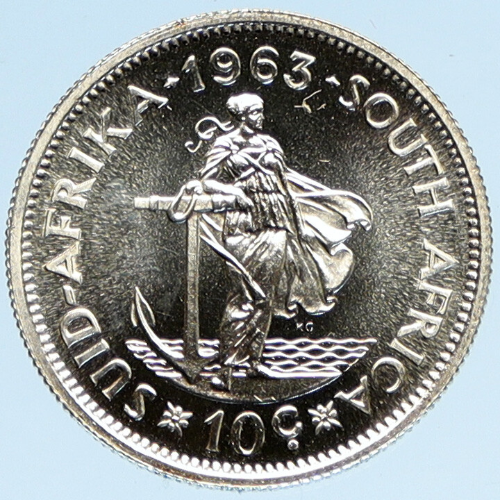 1963 SOUTH AFRICA Jan van Riebeeck Woman Anchor Proof Silver 10