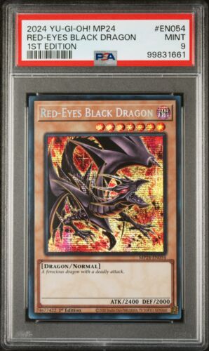 2024 YU-GI-OH! MP24-25TH ANV TIN: DUELING MIRRORS RED-EYES BLACK DRAGON PSA 9