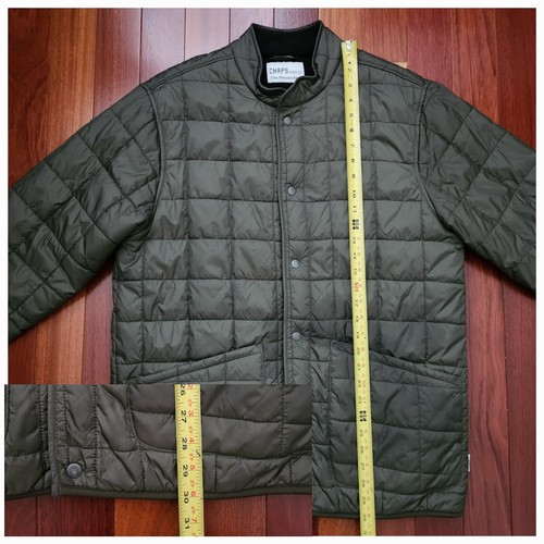 CHAPS Surplus True American Brand Olive Color Quilted Jacket Coat L - Picture 14 of 14
