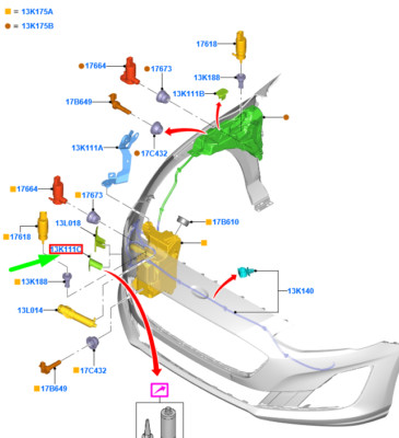 FORD FOCUS MK4 Headlamp Washer Left Bracket 2397685 JX7B-17589-BB  