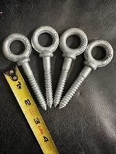Screw Eye Bolts(4), 3/8" X 2-1/2"    Galv steel, FREE SHIPPING