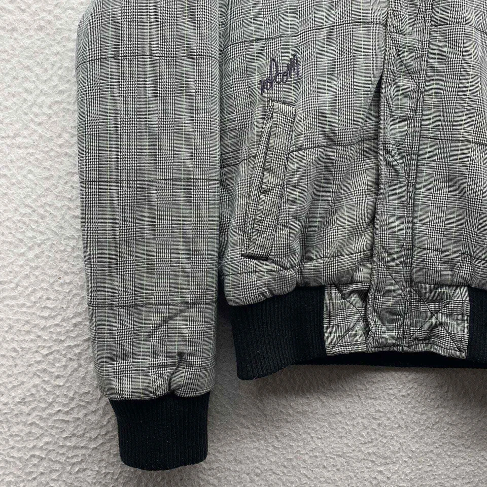 Volcom Jacket Womens Medium Heavy Hidden Hood Houndstooth Check Skater Grunge - Image 2 of 4