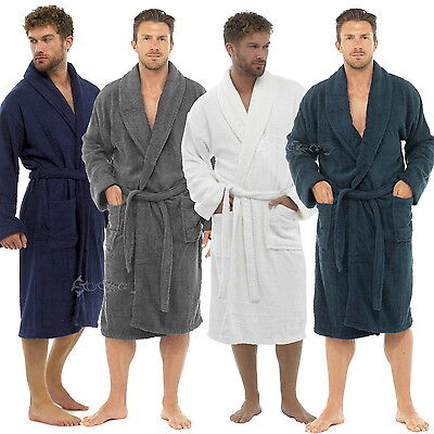 Mens 100% Cotton Towel Bathrobe Terry Towelling Sizes M-XL Dressing Gown | eBay