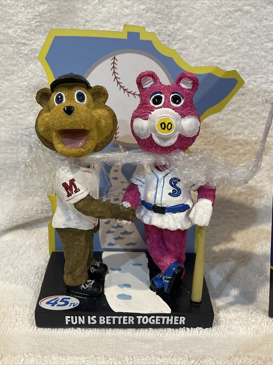 RARE 2000's St. Paul Saints TC Bear/Mudonna Mascots SGA Bobblehead