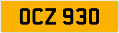 OCZ 930 O 3x3 DATELESS PRIVATE NUMBER PLATE OLLY OWEN OSCAR OLY OL OLIVIA ORLA