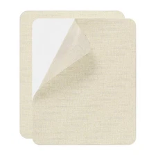 2Pcs 9 x 11" Canvas Repair Patch Self-Adhesive Linen Fabric Patch Beige