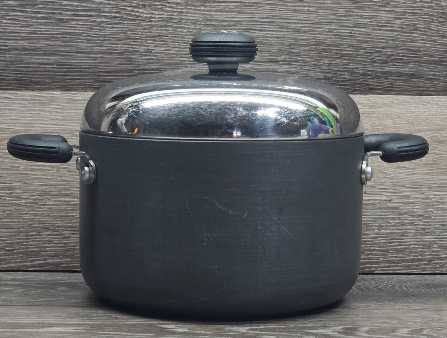 Circulon 3.5 Qt Stockpot Saucepot Stainless Dome Lid Hard Anodized Non-Stick VTG