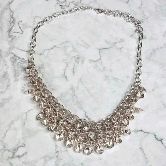 Silver Chain Link Layer Statement Boho Retro Fash… - image 2